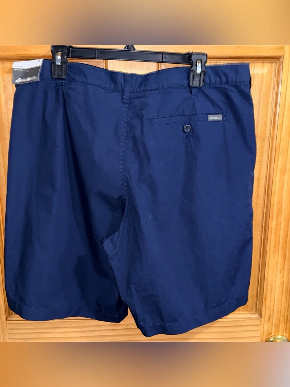 NWT Eddie Bauer Classic Mr. Camano Navy Flat-Front Men's Shorts-36